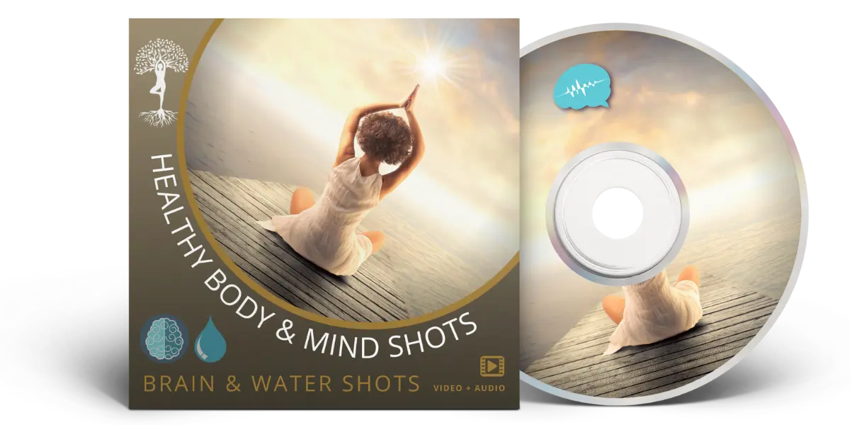 Album-Cover und CD Healthy Body & Mind Shots mit Frau beim Yoga