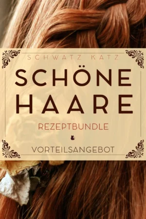 Haarpflege Bundle »Schöne Haare« Rezeptbundle mit glänzenden braunen Haaren und Schwatz Katz Logo