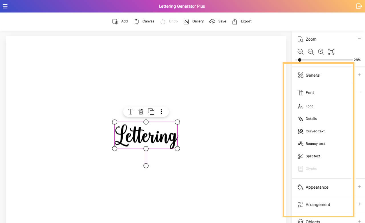 Specific Tools des Handlettering Generator Plus