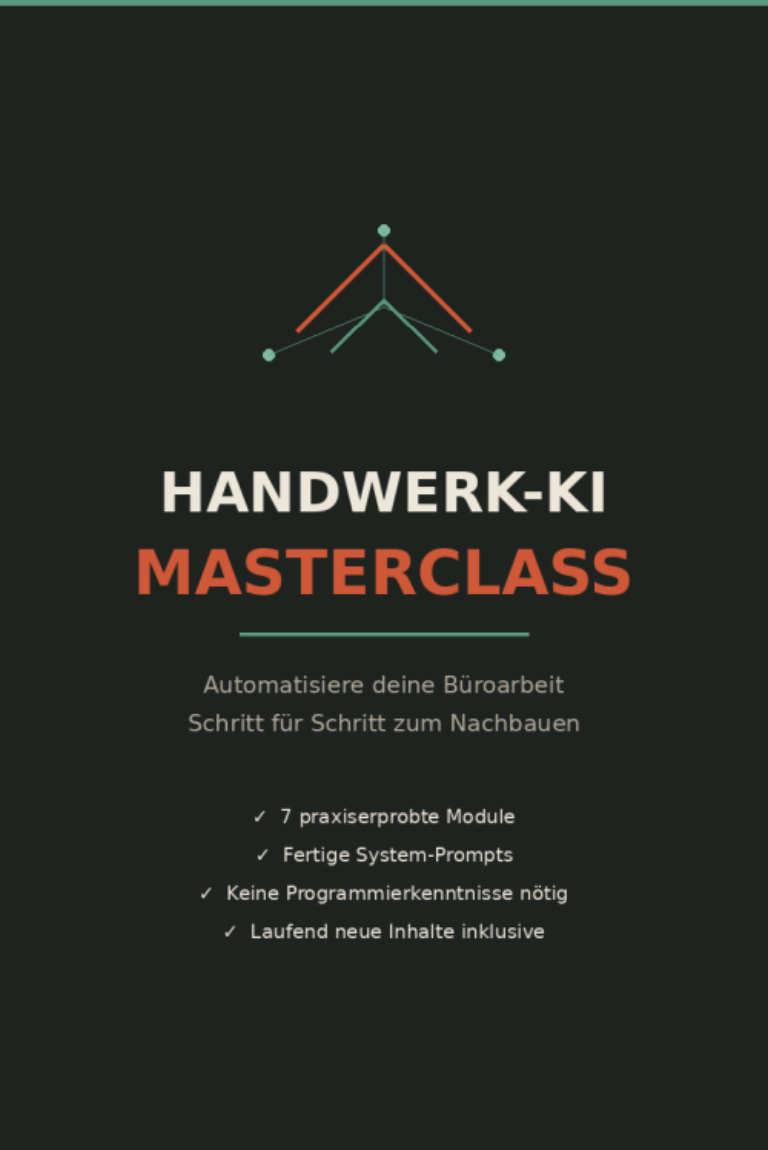 Handwerk-KI Masterclass – Onlinekurs zur Büroautomatisierung