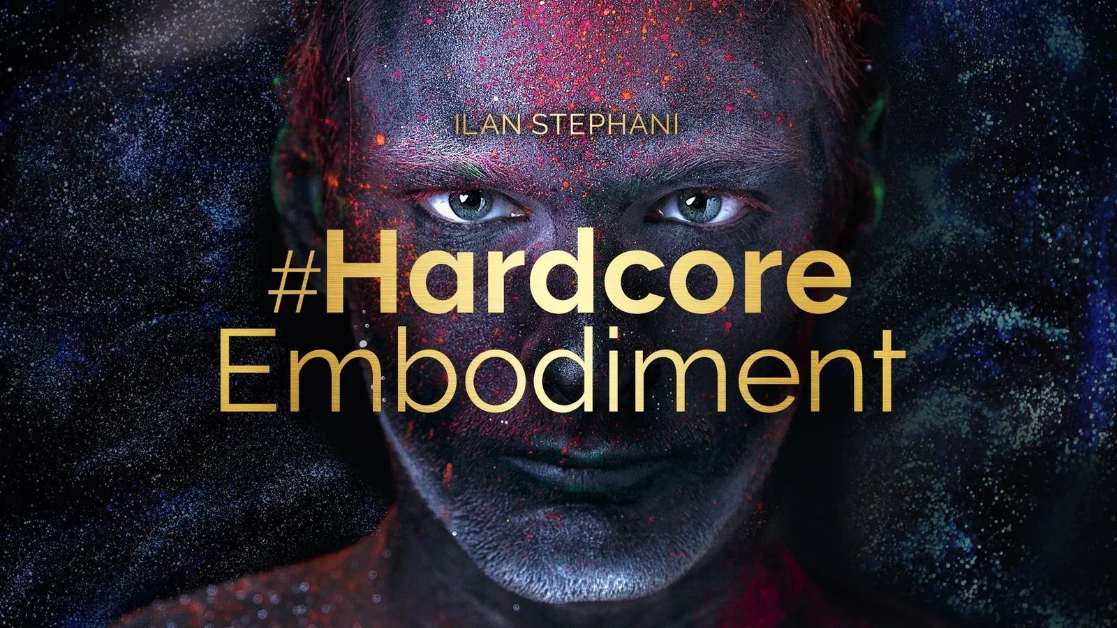 #HardcoreEmbodiment – Videokurs bei Pornosucht von Ilan Stephani 4 #HardcoreEmbodiment - KörperChallenge für Männer Gallery-Image mit digitalem Gesicht und Partikeln