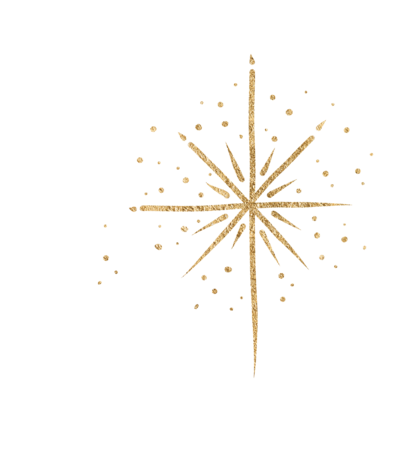 Goldenes Stern-Mandala mit 16 Strahlen und verstreuten Punkten, geometrisches Design