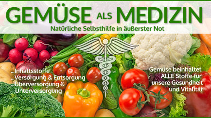 Gemüse als Medizin Kursmodul mit frischem Gemüse und Äskulapstab