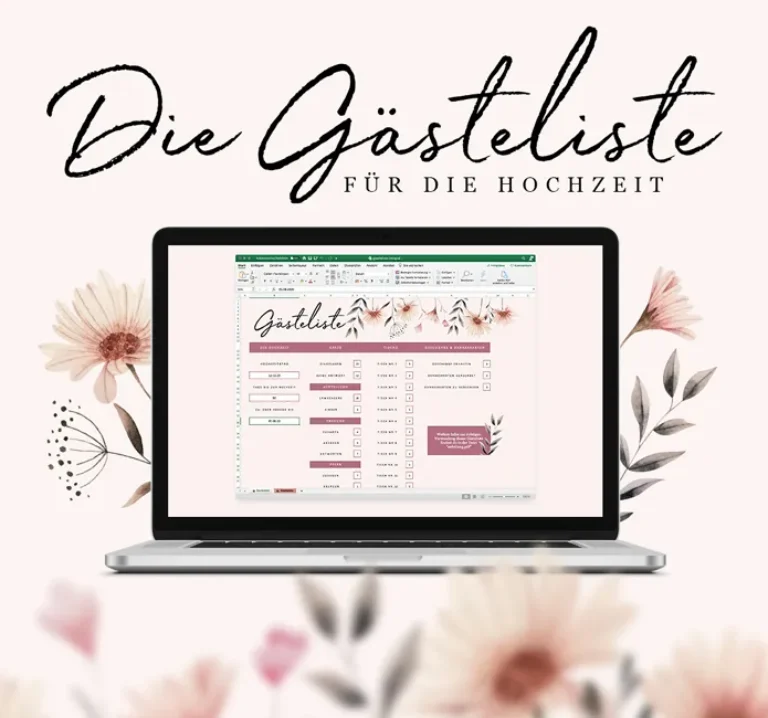 Heiraten-in-Salzburg Gästeliste – Hochzeits-Excel-Vorlage