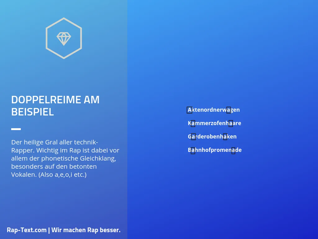 Herausragende Rap Texte schreiben – Rap-Text-E-Book von Benjamin Eidam 8 Doppelreime mit phonetischem Gleichklang am Beispiel