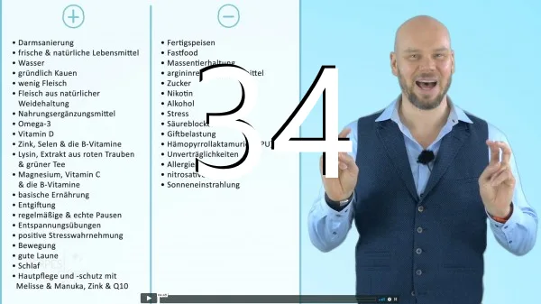 Zusammenfassung und Kurzanleitung mit positiven und negativen Lebensmitteln