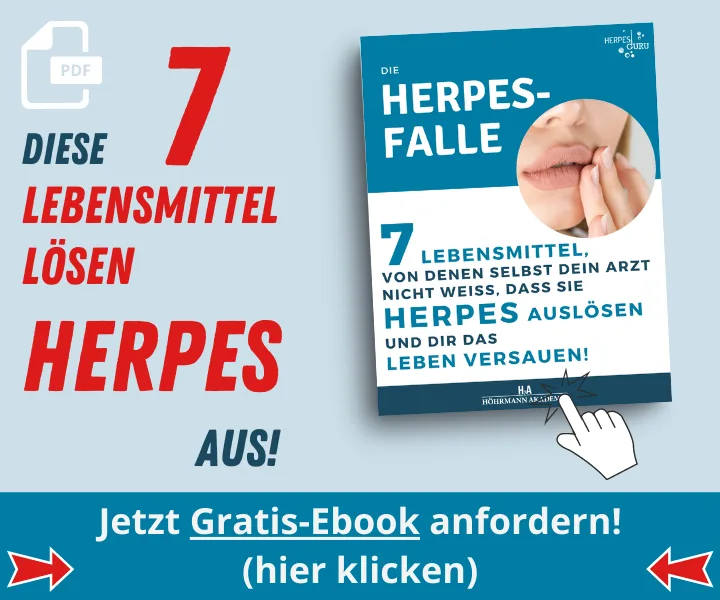 Infografik mit 7 Lebensmitteln gegen Herpes aus dem Videokurs Herpes war gestern