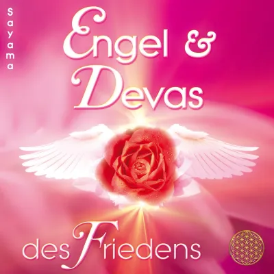 Engel & Devas des Friedens Cover mit rosa Rose und weißen Flügeln