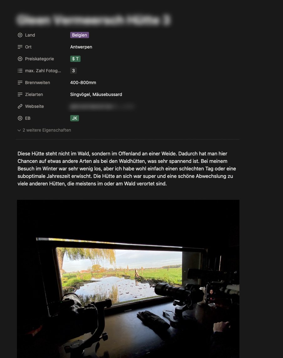 Screenshot Hide Guide Artikel-Seite mit Informationen und Fotografie aus Fotohide