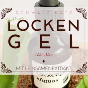 Lockengel »Agua« Produktabbildung mit Flasche und grünen Blattmotiven, Leinsamextrakt