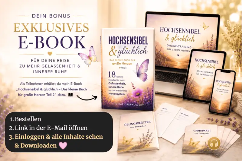 Hochsensibel & glücklich – Videokurs zu Hochsensibilität 3 Animierte Darstellung von Achtsamkeits- und Entspannungspraktiken