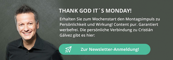 Newsletter-Banner mit Cristián Gálvez und Newsletter-Anmeldungs-Button