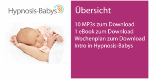 Kursübersicht Hypnosis-Babys mit Baby in Händen und Inhaltsangabe