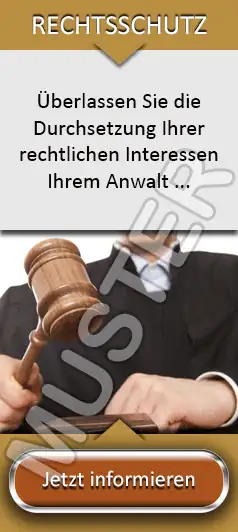 i-talk24 Werbebanner für Finanzdienstleister 8 Vertikales Werbebanner mit Anwalt und Gavel zum Thema Rechtsschutz