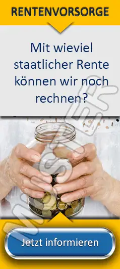 i-talk24 Werbebanner für Finanzdienstleister 10 Vertikales Werbebanner mit Händen und Geldglas zum Thema Rentenvorsorge