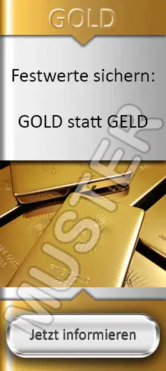 i-talk24 Werbebanner für Finanzdienstleister 12 Vertikales Werbebanner mit Goldbarren und Goldanlage-Thema