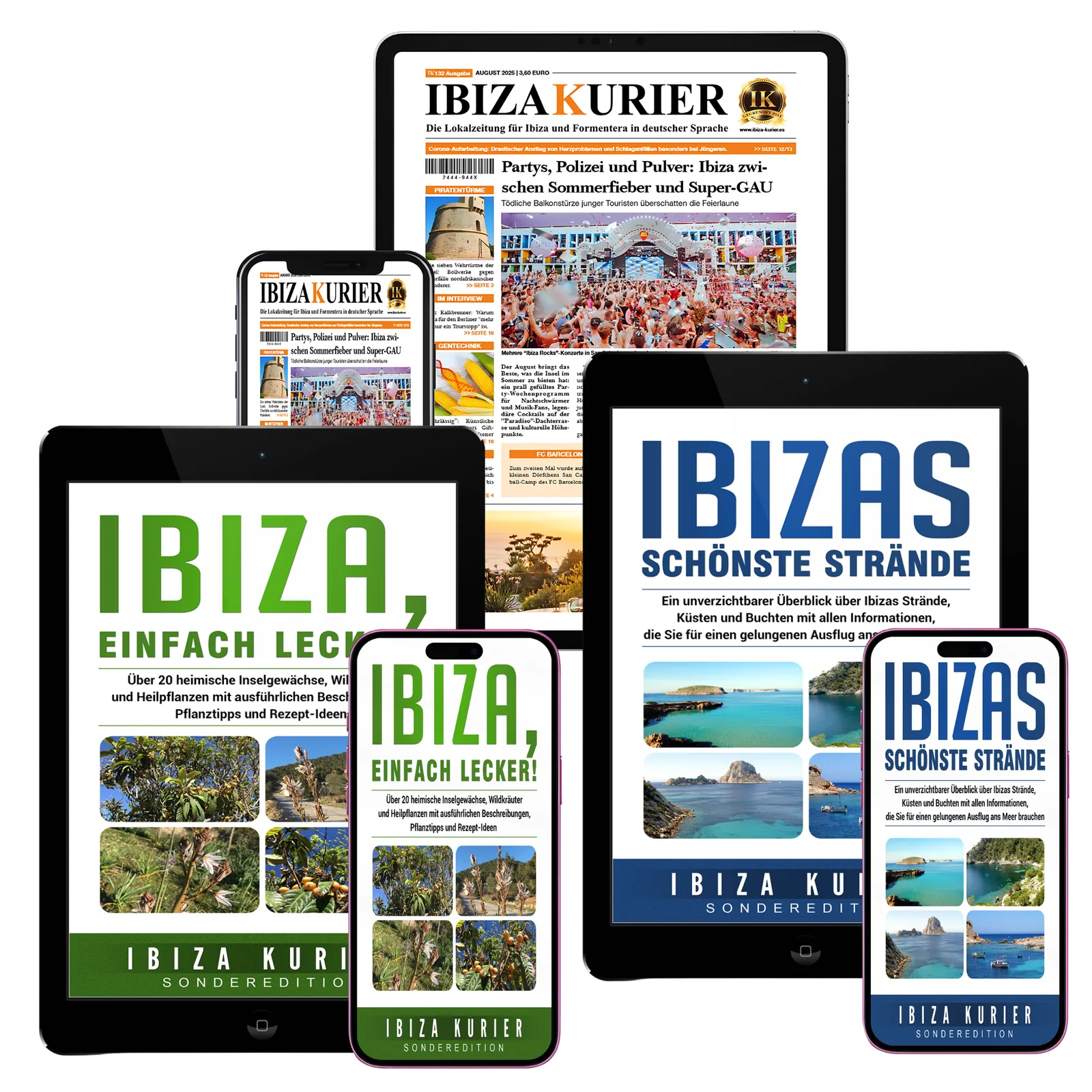 Ibiza Kurier Produkte Digital mit Sonderedition Strände und Pflanzen
