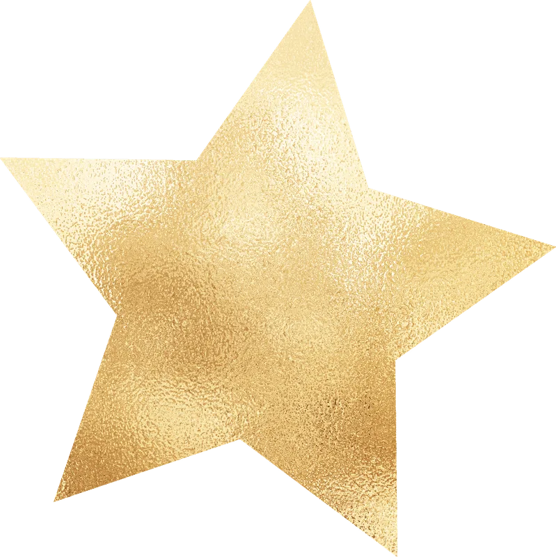 Goldener Stern mit Glittereffekt und Farbverlauf