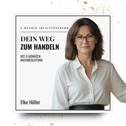 Quadratische Kachel mit Elke Höller und Text zum 4-Wochen Impulsprogramm