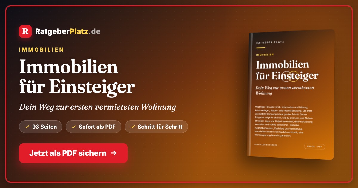 Immobilien für Einsteiger E-Book Cover mit Titel und pixonmedia Logo