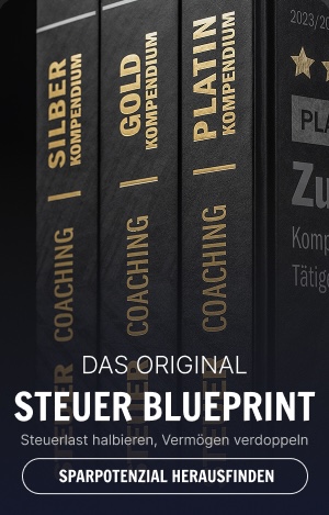 Steuern Blueprint Coaching Kompendium mit drei Büchern Silver, Gold, Platin in Regal
