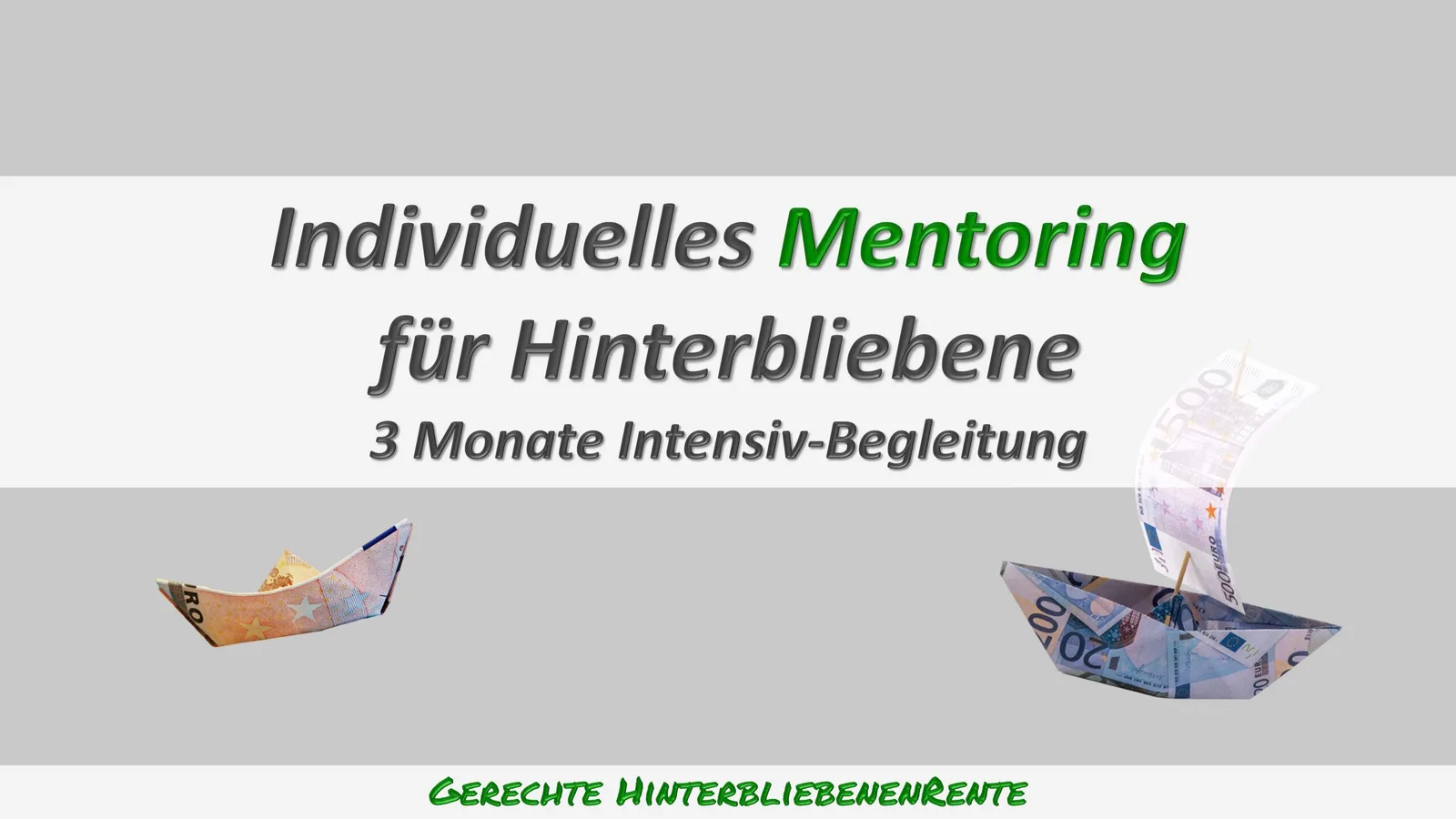 Individuelles Mentoring für Hinterbliebene – 3 Monate Intensiv-Begleitung mit Geldschiff-Motiven
