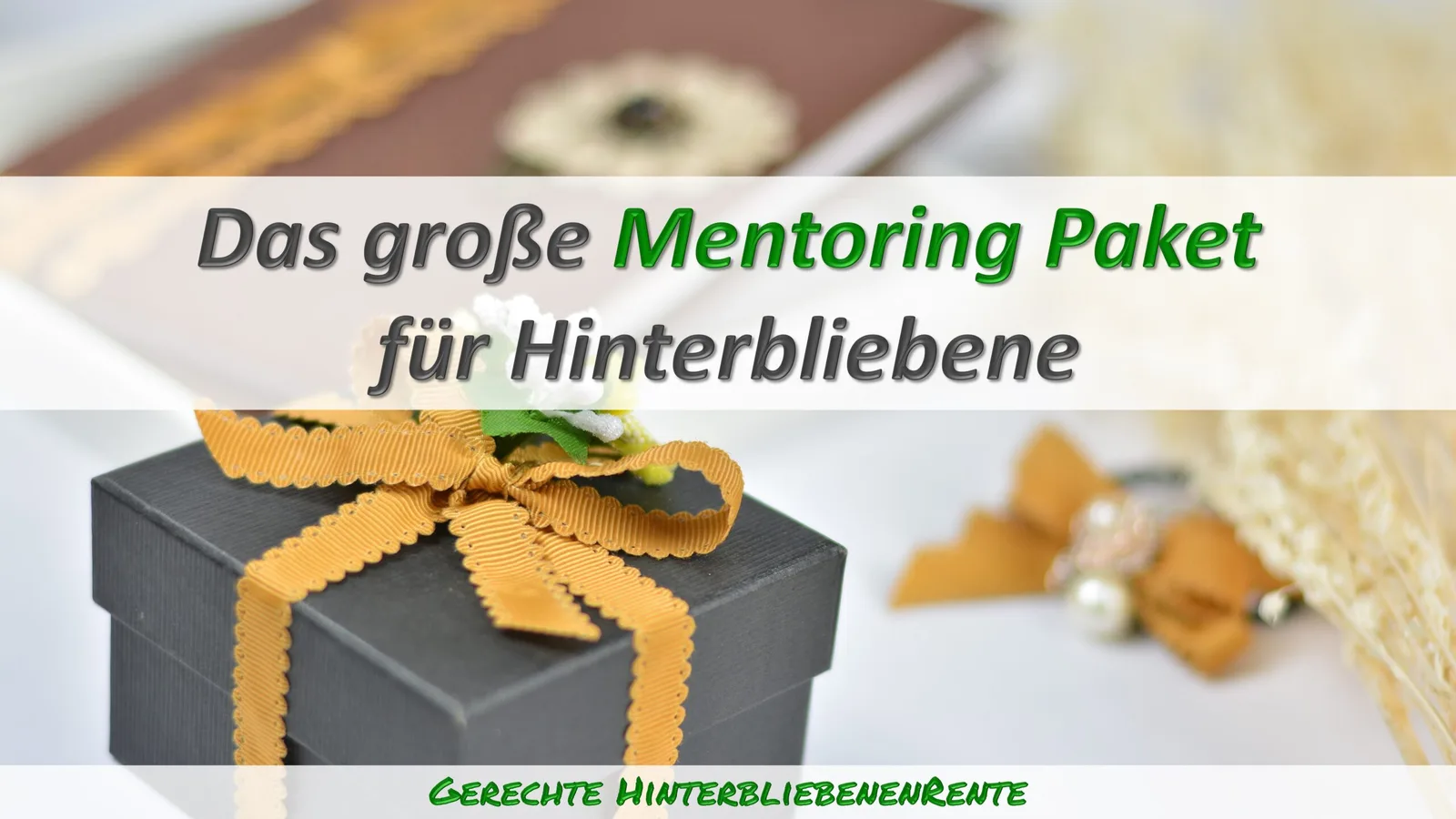 Das große Mentoring Paket für Hinterbliebene – schwarze Geschenkbox mit gelbem Band