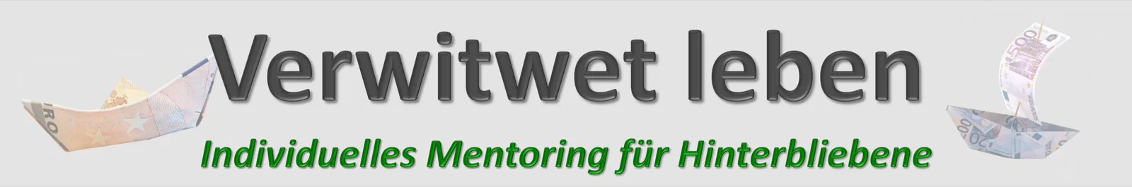 Verwirtwet leben – Individuelles Mentoring für Hinterbliebene mit Geldschiff-Illustrationen