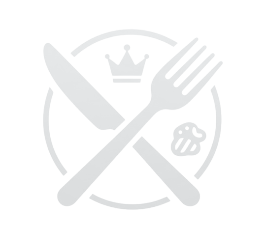 Ernährung-Icon mit Besteck, Waage und Krone in Grautönen