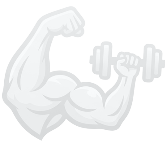 Fitness-Icon mit Muskelarm und Hantel in Grautönen