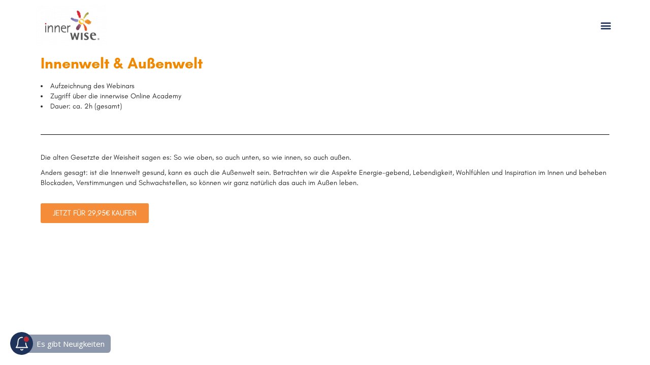 Innenwelt & Außenwelt – Ansicht der Verkaufsseite