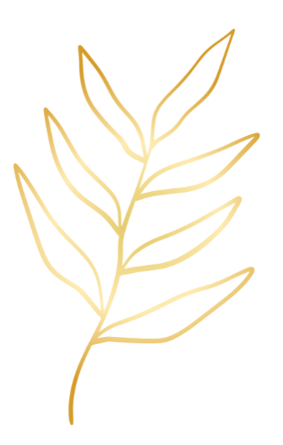 Vereinfachte goldene Blattranke mit mehreren Blättern im Liniendesign
