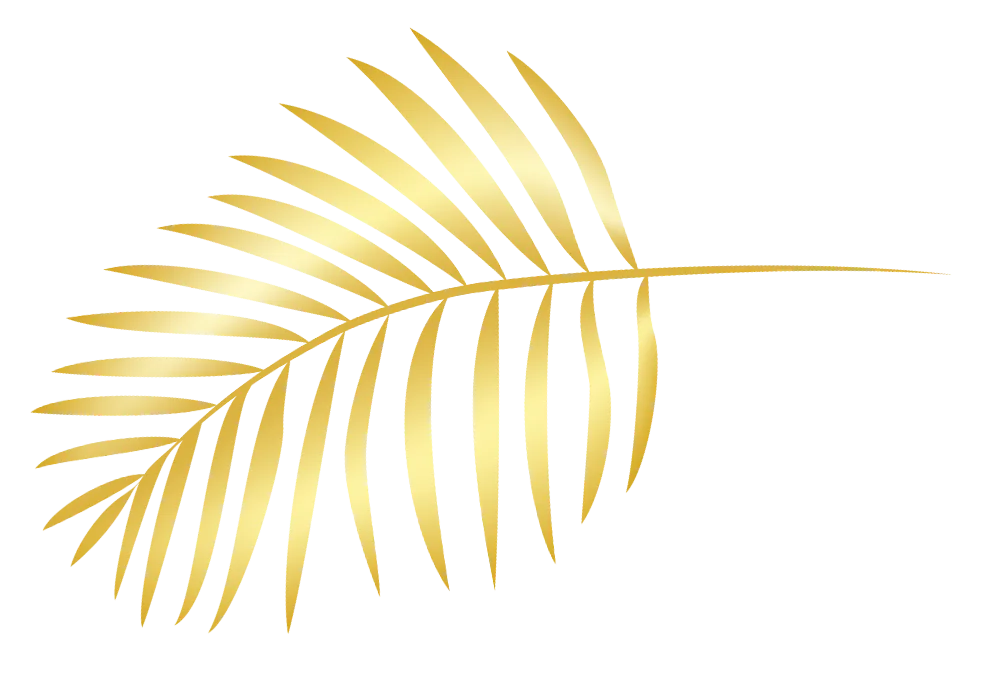 Goldene gefüllte Palmenwedel-Illustration mit Farbverlauf