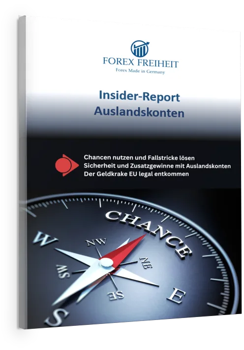 Insider-Report Auslandskonten Buch Cover einzeln, blau-schwarzes Design mit Kompass