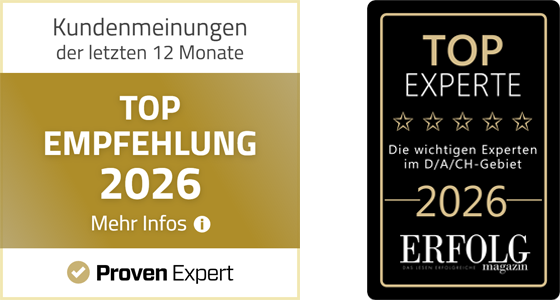 Proven Expert und Erfolg-Magazin Auszeichnung
