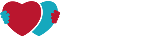 Nina Deißler Logo mit roten und türkisen Herzen und Kopfprofilen
