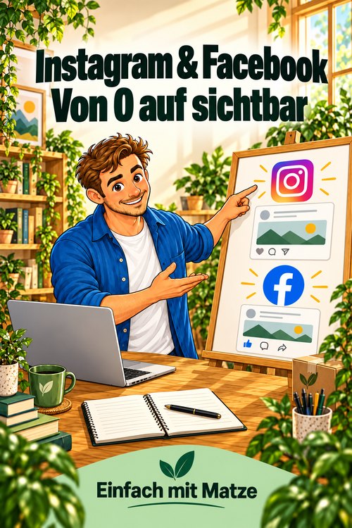 Cover des Kurses Instagram & Facebook: Von 0 auf sichtbar mit Matze an Schreibtisch