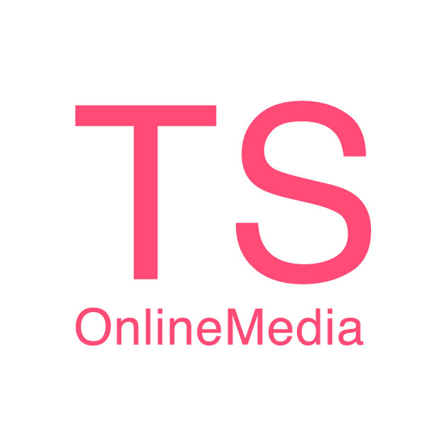 TS OnlineMedia Logo in Pink auf weißem Hintergrund
