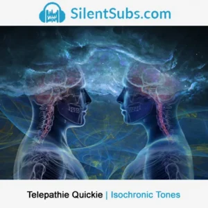 SilentSubs Cover mit zwei sich gegenüber stehenden Köpfen und Energie-Verbindung – Telepathie Quickie Isochrone Töne