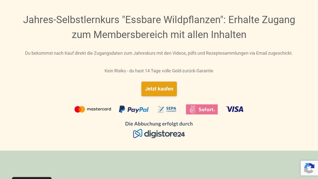 Jahres-Selbstlernkurs Essbare Wildpflanzen – Ansicht der Verkaufsseite