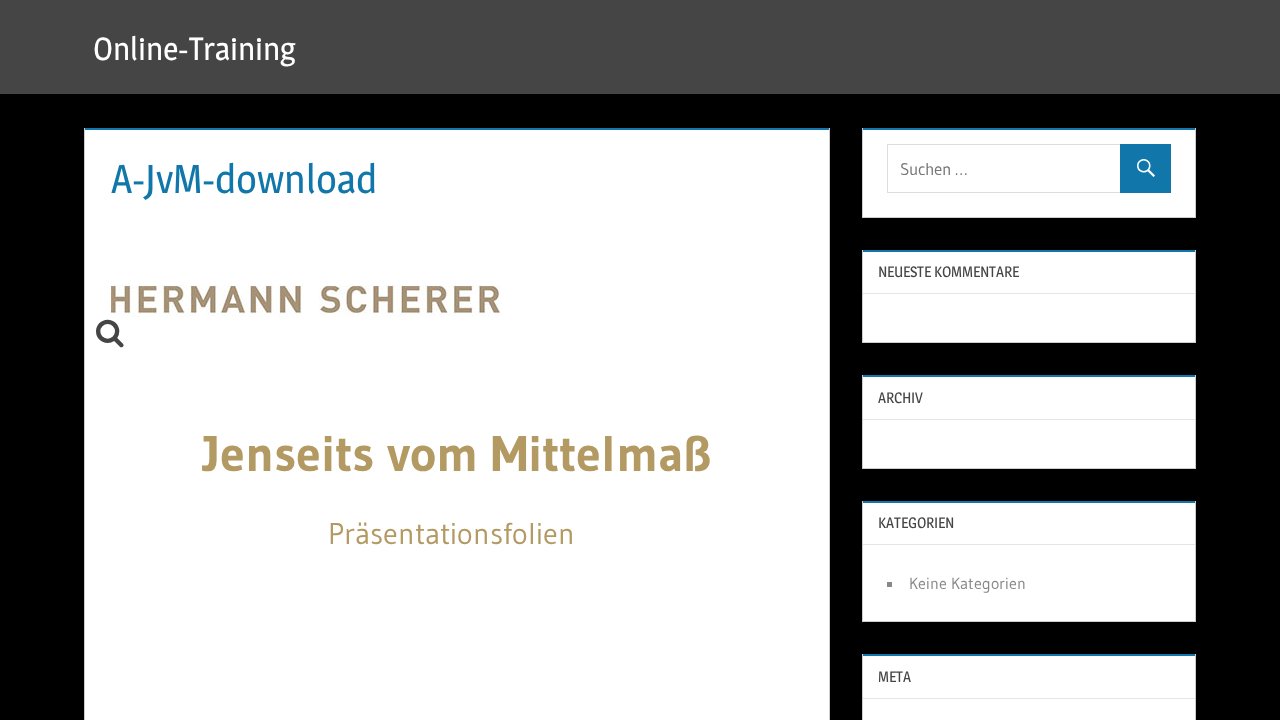 Jenseits vom Mittelmaß – Präsentationsfolien – Ansicht der Verkaufsseite