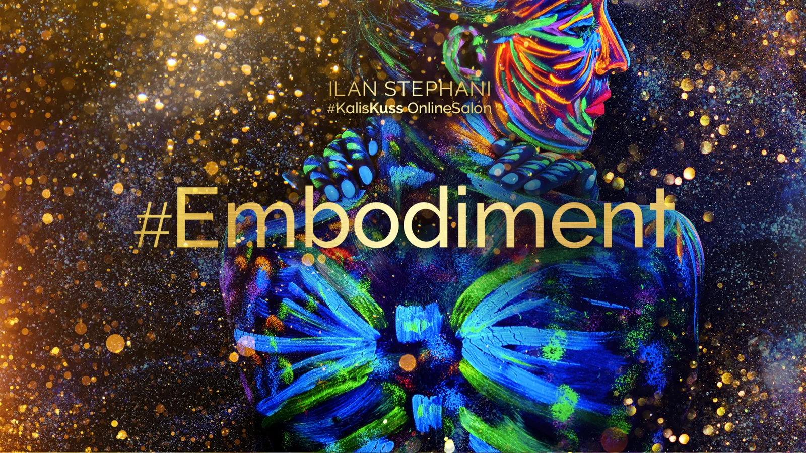 KK Embodiment Banner mit buntem Profil und Glitzereffekt