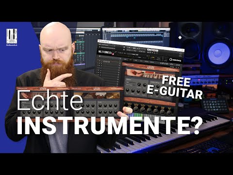 Kante für HALion Sonic SE 3 – Rock-Preset-Bibliothek von Paul Marx 3 Video-Thumbnail: Mann diskutiert echte und kostenlose E-Gitarren-Instrumente