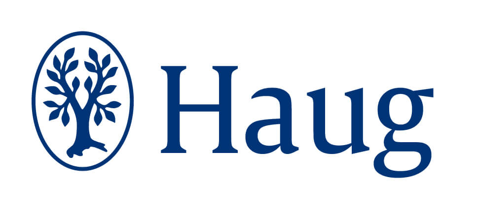 Haug Verlag Logo - Baum-Symbol mit blauem Text