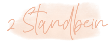 Handgeschriebener Text 2 Standbein auf beigem Aquarell-Hintergrund