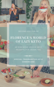 Florence's World of Lazy Keto Ebook Cover mit Frau in Küche