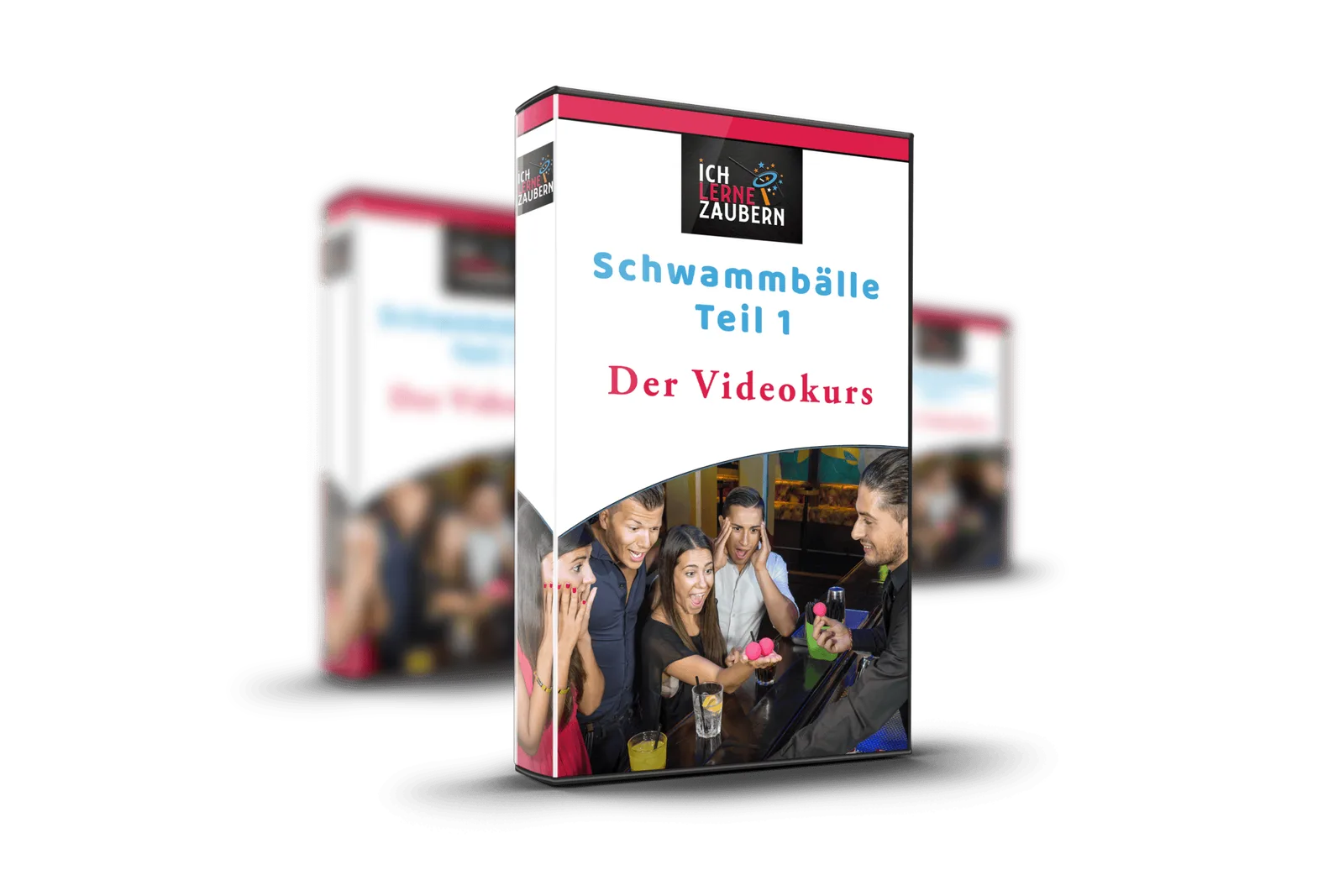 Schwammbälle Teil 1 Videokurs DVD-Cover mit überraschten Zuschauern und farbigen Schwammbällen