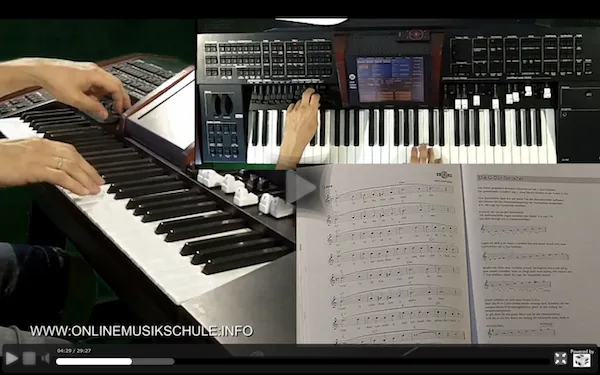 Keyboard X – Die Arranger Keyboard Ausbildung für Anfänger 7 Hände spielen auf Keyboard mit Noten und Synthesizer-Equipment