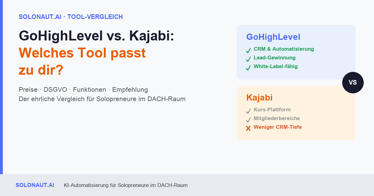 GoHighLevel vs. Kajabi Vergleich mit Features, Preisen und DACH-Empfehlung