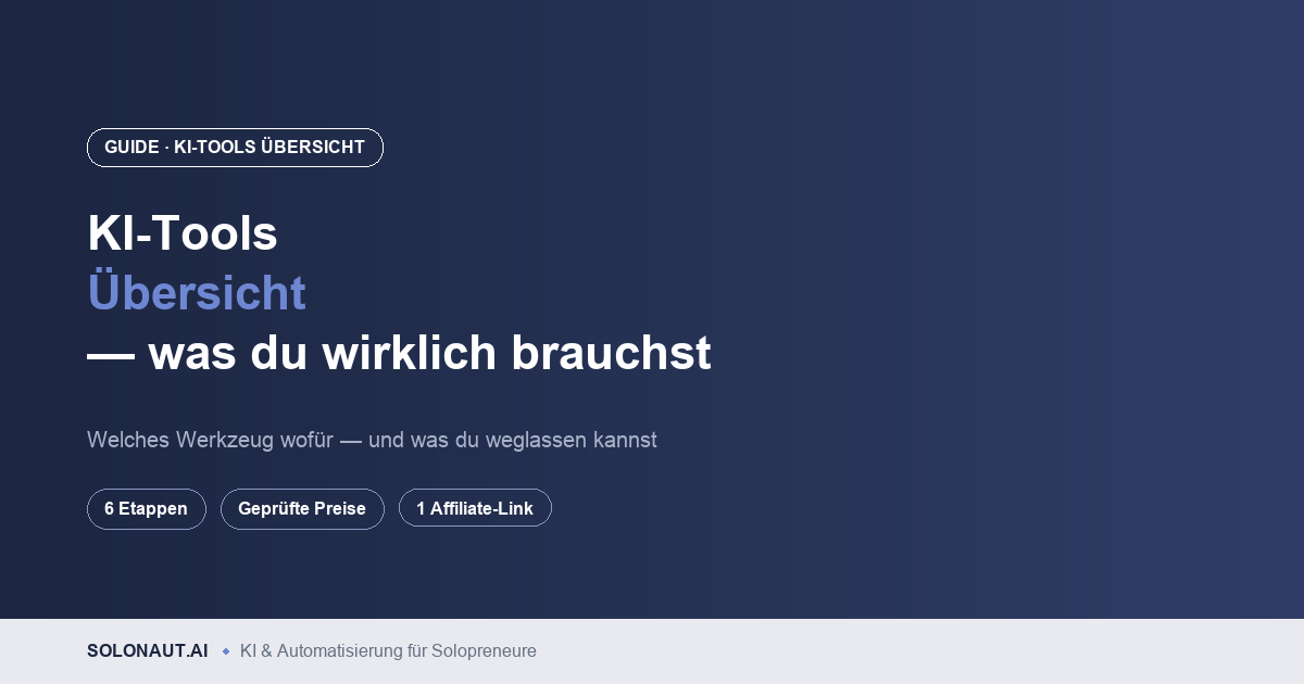 KI-Tools Übersicht: 6 Etappen-Fahrplan für Solopreneur-Integration